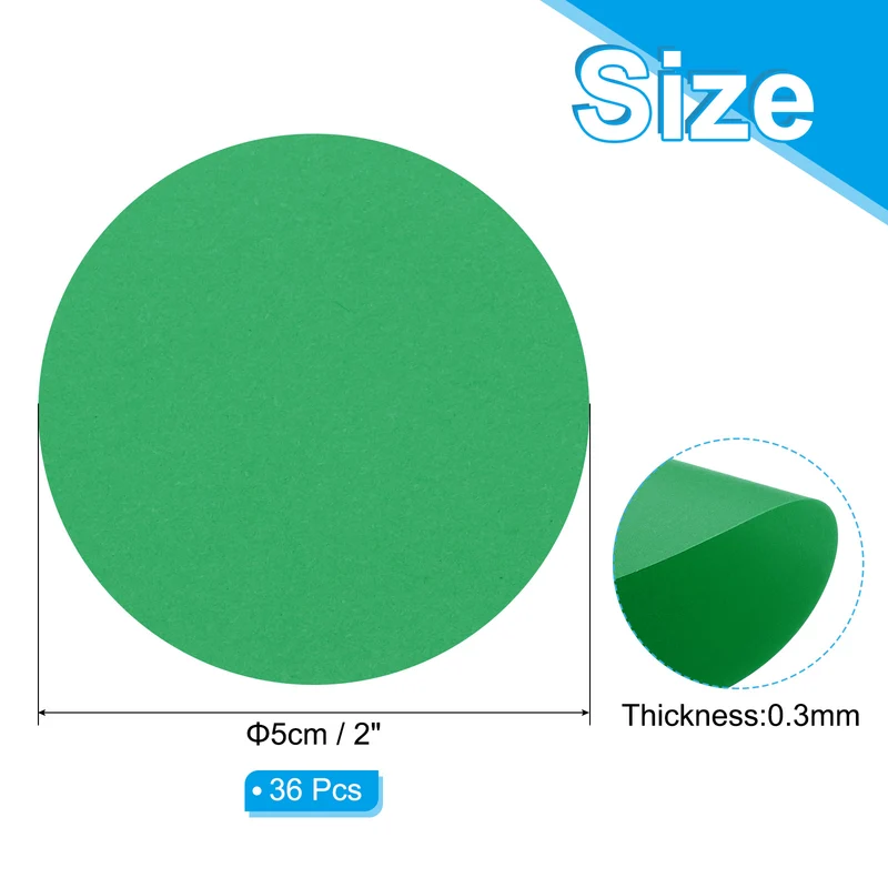 2inch Circle Card Stock, 36Pcs Cutouts Paper Thick Cardstock Coaster Dark Green