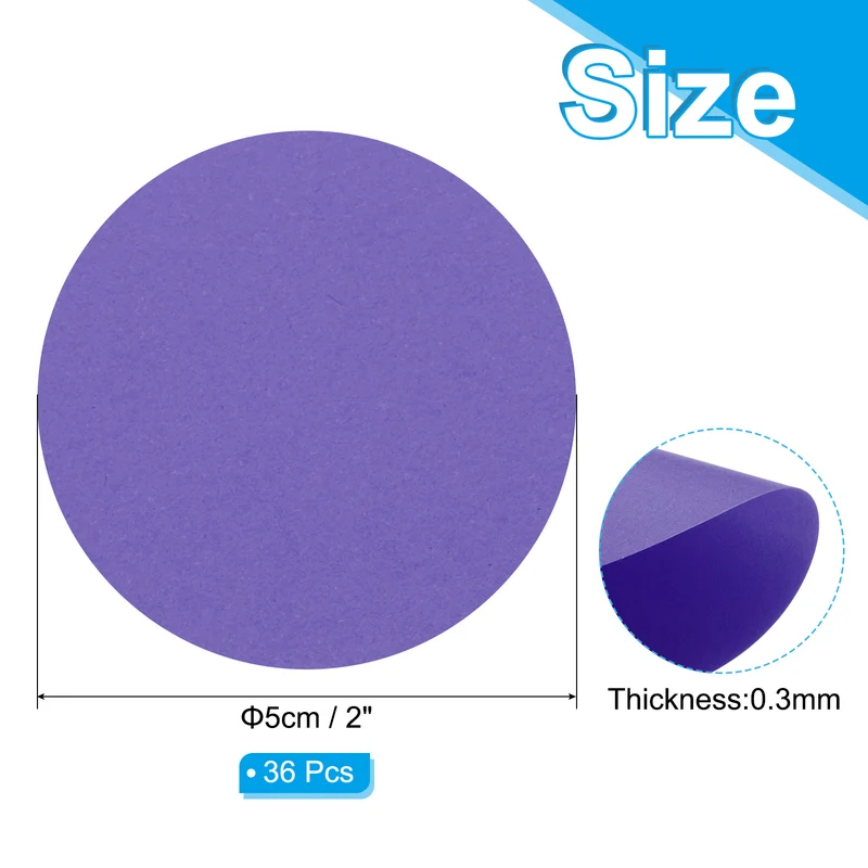 2inch Circle Card Stock, 36Pcs Cutouts Paper Thick Cardstock Coaster Dark Purple
