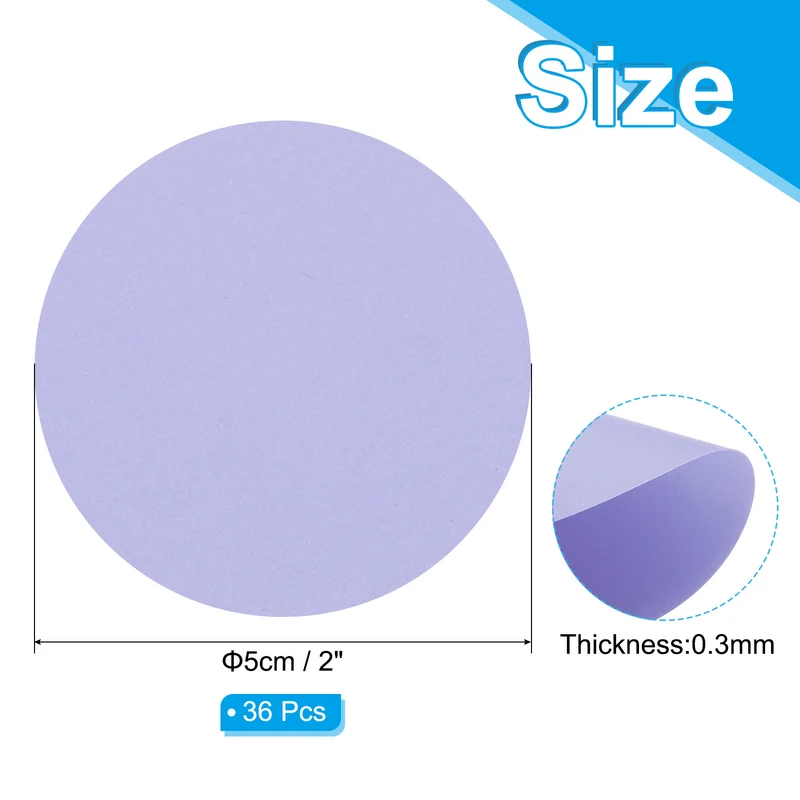 2inch Circle Card Stock, 36Pcs Cutouts Paper Thick Coaster Light Purple