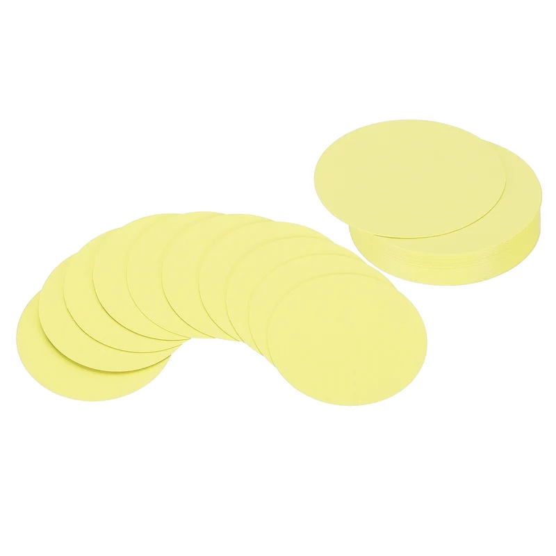 2inch Circle Card Stock, 36Pcs Cutouts Paper Thick Coaster Light Yellow