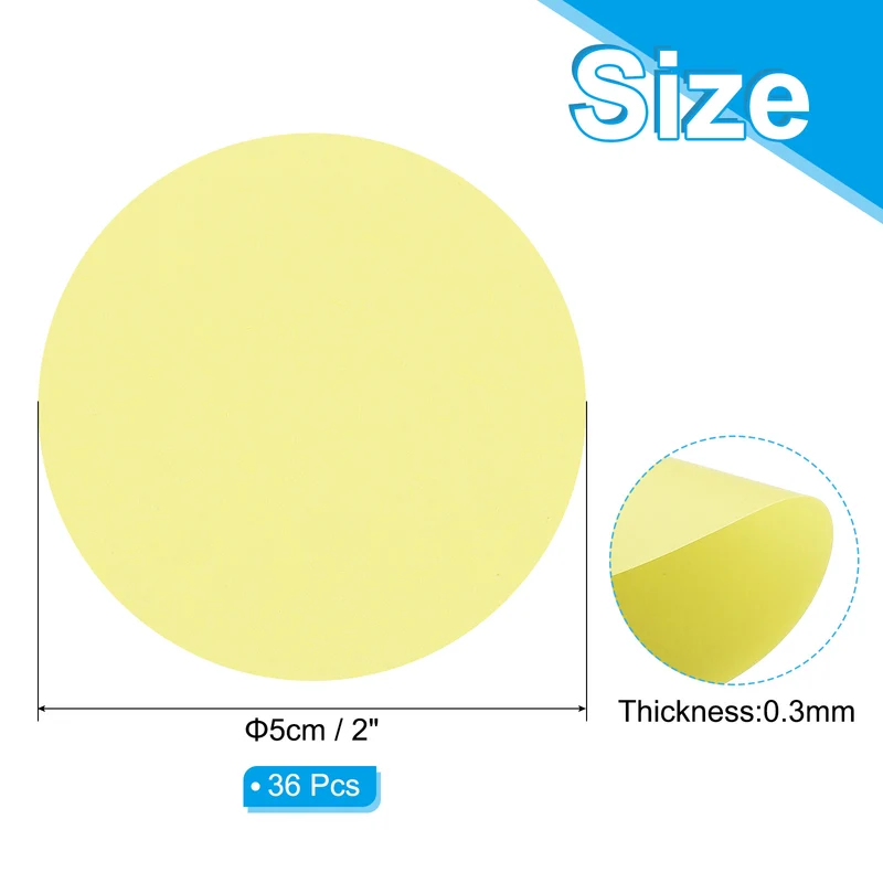 2inch Circle Card Stock, 36Pcs Cutouts Paper Thick Coaster Light Yellow