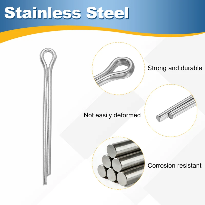 15Pcs Split Cotter Pin, 0.12 x 1.4" Stainless Steel Clip Fastener