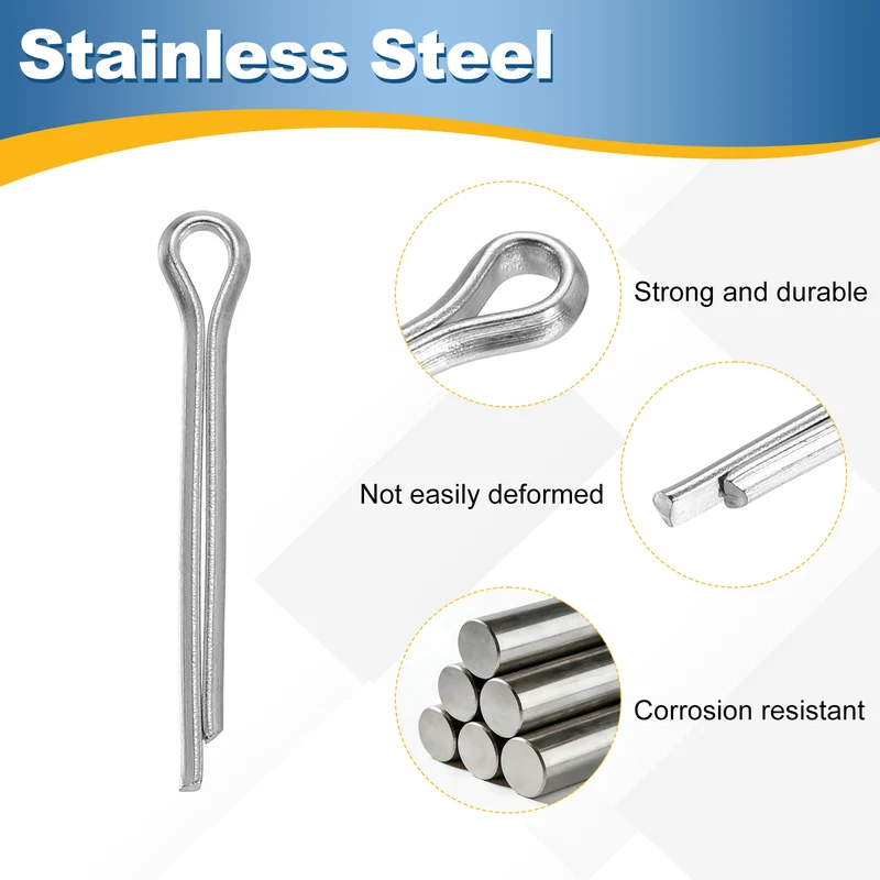 15Pcs Split Cotter Pin, 0.12 x 1" Stainless Steel Clip Fastener