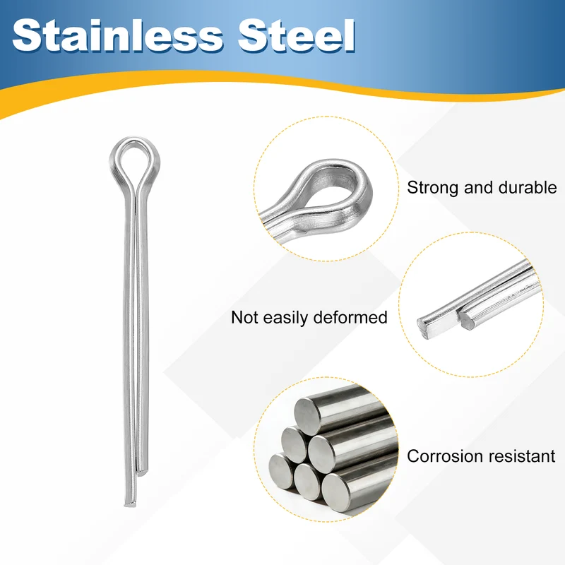 60Pcs Split Cotter Pin, 0.16 x 1.6" Stainless Steel Clip Fastener