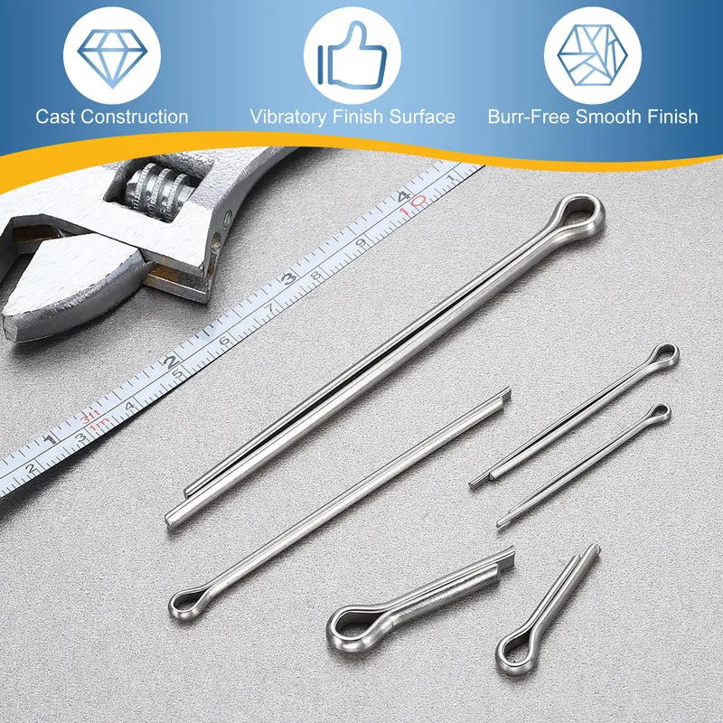 60Pcs Split Cotter Pin, 0.16 x 1.4" Stainless Steel Clip Fastener