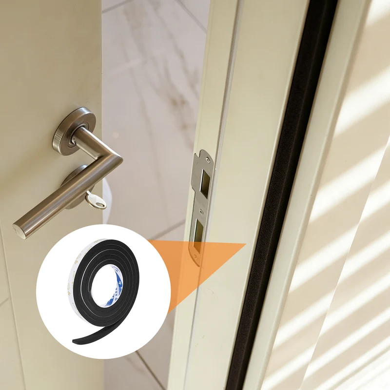 2Pcs 9/16" W x 3/16" t x 6.56ft l EVA Weather Stripping Foam Tape, Black