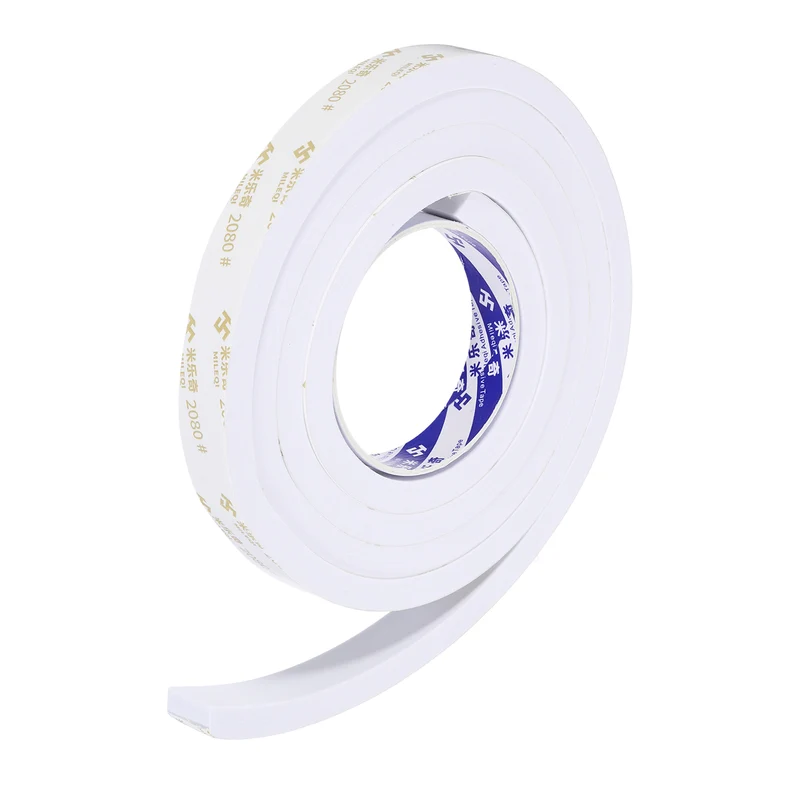 13/16" W x 3/8" t x 6.6 ft l Weather Stripping Foam Tape White