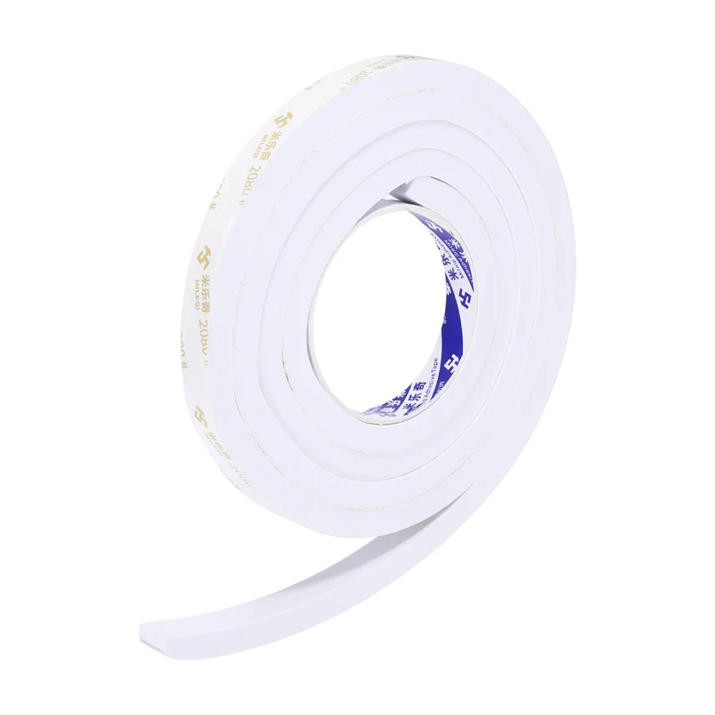 9/16" W x 3/8" t x 6.6 ft l Weather Stripping Foam Tape White