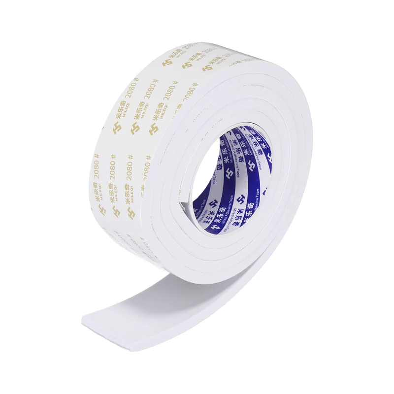2 W x 5/16" t x 6.6 ft l Weather Stripping Foam Tape White