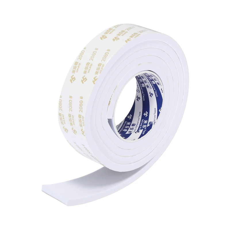 1 9/16" W x 5/16" t x 6.6 ft l Weather Stripping Foam Tape White