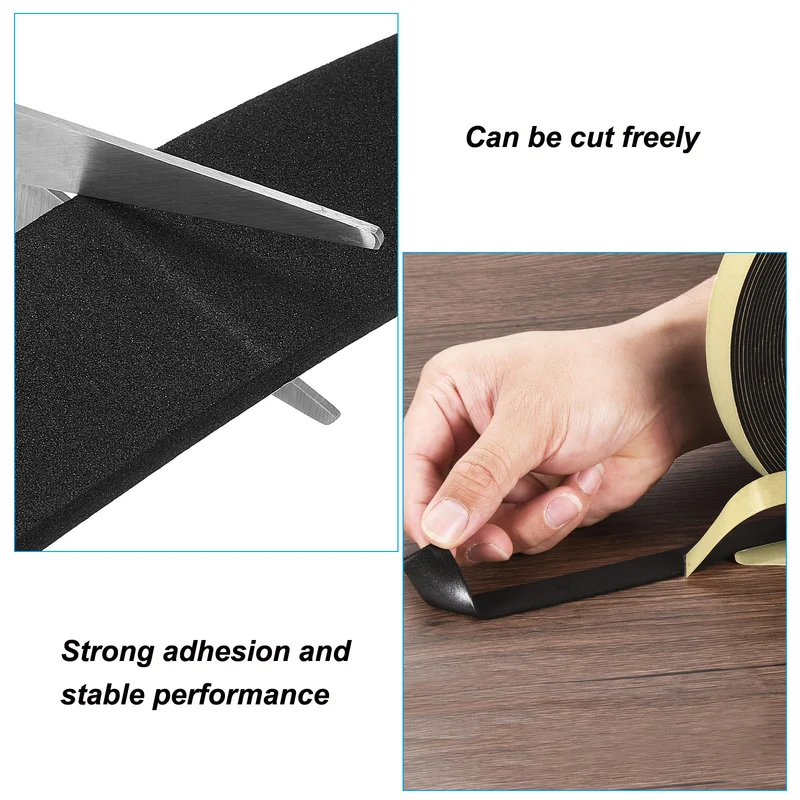10 Feet Sealing Foam Tape Adhesive Weather Strip (1-3/8Inx1/4Inx10Ft)