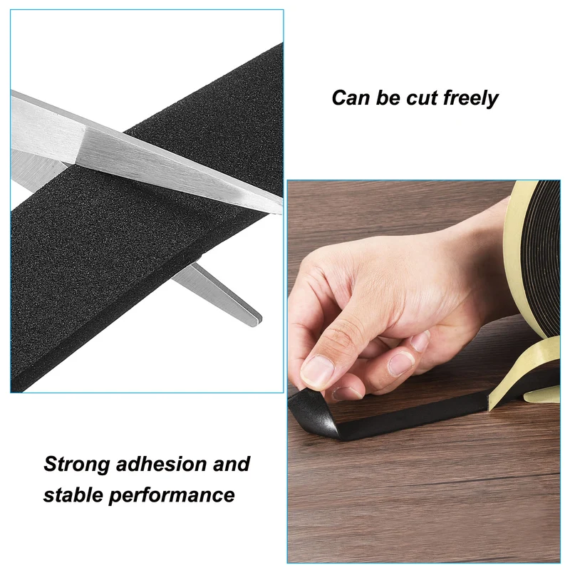 10 Feet Sealing Foam Tape Adhesive Weather Strip (1Inx1/4Inx10Ft)