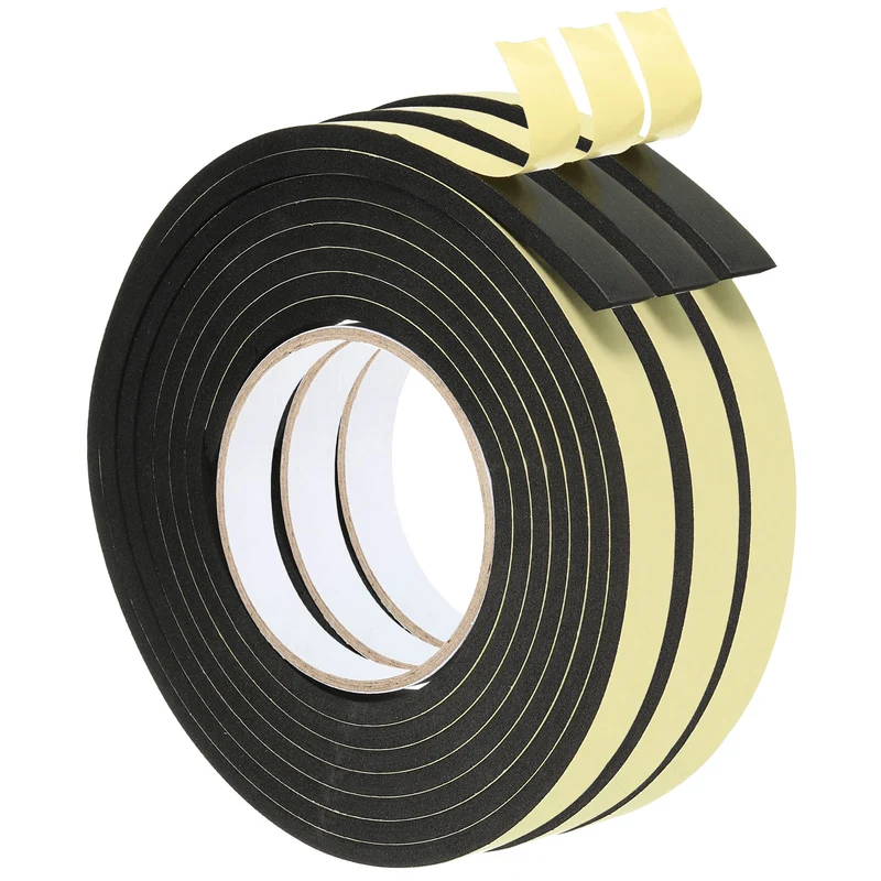 3Roll 10 Feet Sealing Foam Tape Adhesive Weather Strip (5/8Inx1/4Inx10Ft)