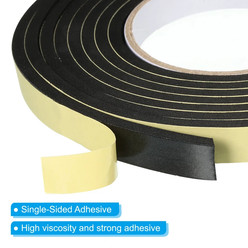 3Roll 10 Feet Sealing Foam Tape Adhesive Weather Strip (5/8Inx1/4Inx10Ft)
