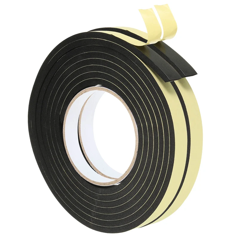 2Roll 10 Feet Sealing Foam Tape Adhesive Weather Strip (5/8Inx1/4Inx10Ft)