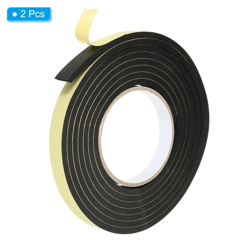 2Roll 10 Feet Sealing Foam Tape Adhesive Weather Strip (5/8Inx1/4Inx10Ft)
