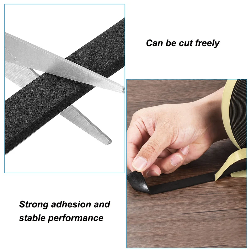 2Roll 10 Feet Sealing Foam Tape Adhesive Weather Strip (5/8Inx1/4Inx10Ft)