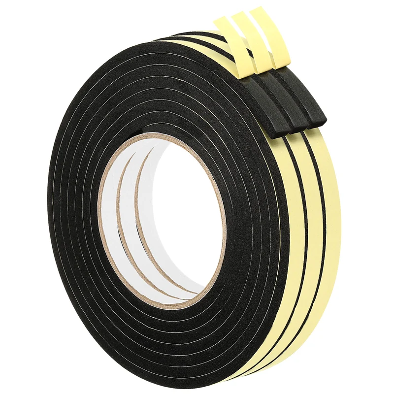 3Roll 10 Feet Sealing Foam Tape Adhesive Weather Strip (3/8"x1/4"x10Ft)