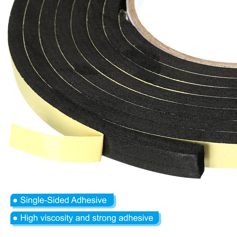 3Roll 10 Feet Sealing Foam Tape Adhesive Weather Strip (3/8"x1/4"x10Ft)