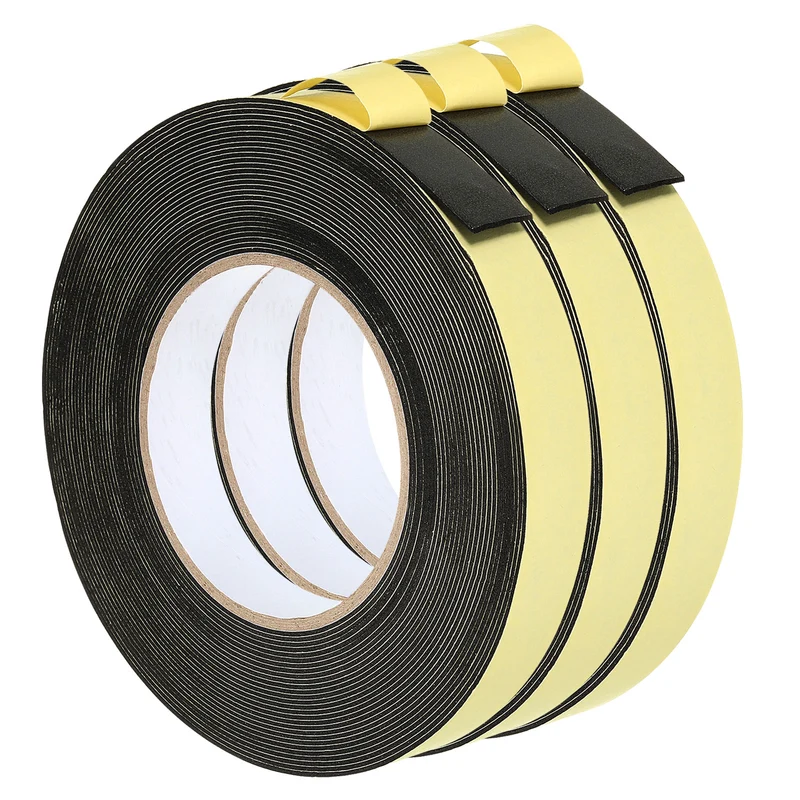 3 Roll 33 Feet Sealing Foam Tape Adhesive Weather Strip 3/4"x1/16"x33Ft