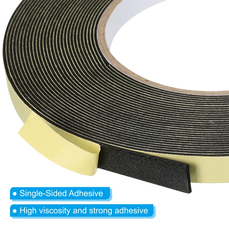 3 Roll 33 Feet Sealing Foam Tape Adhesive Weather Strip 3/8"x1/16"x33Ft
