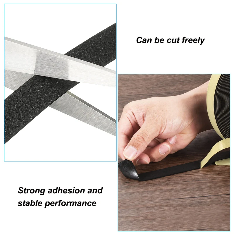 3 Roll 33 Feet Sealing Foam Tape Adhesive Weather Strip 3/8"x1/16"x33Ft