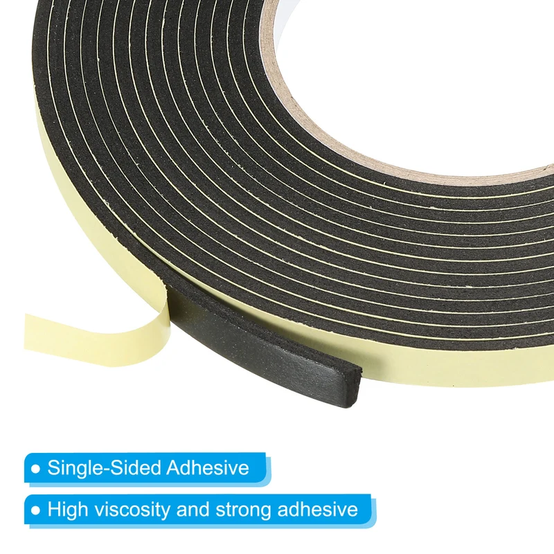 3 Roll 16 Feet Sealing Foam Tape Adhesive Weather Strip 3/8"x1/8"x16Ft
