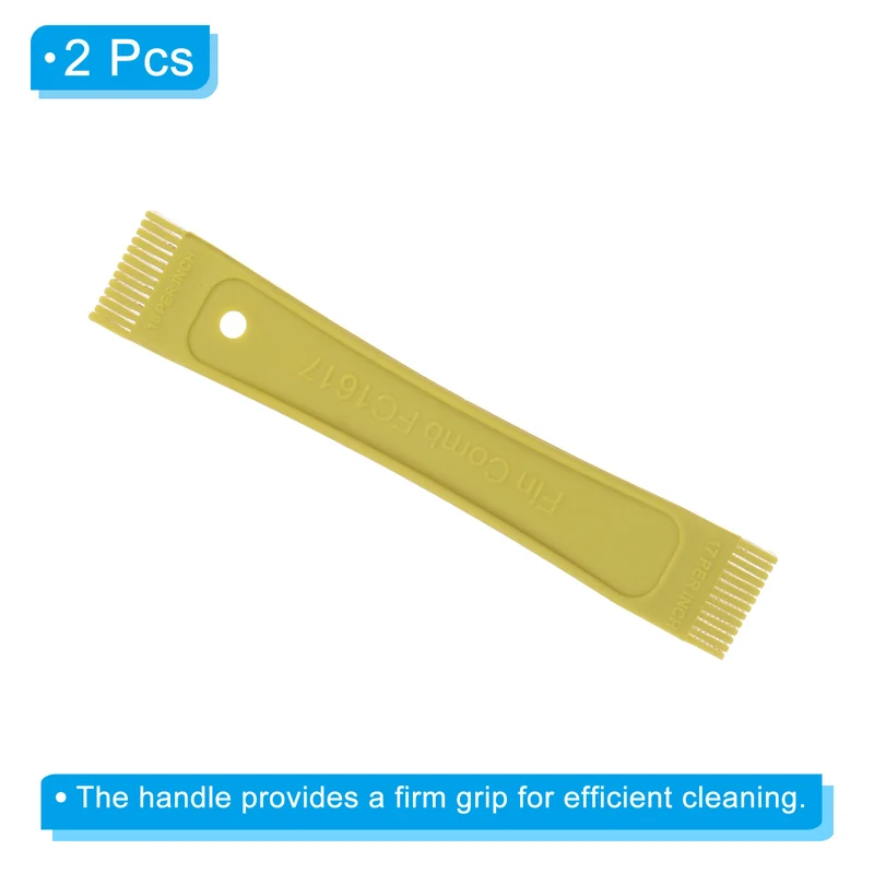 Air Conditioner Fin Comb, 2Pcs AC Coil Cleaner Fin Straightener Brush Condenser Coil Radiator Repair Tool for AC Unit Refrigerator Evaporator, Yellow