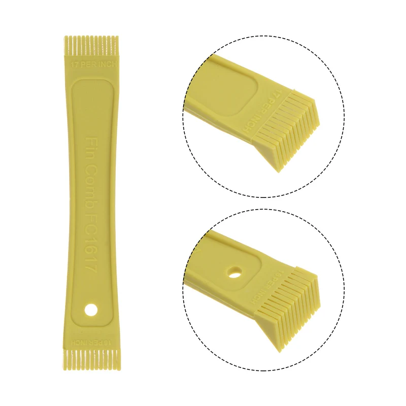 Air Conditioner Fin Comb, 2Pcs AC Coil Cleaner Fin Straightener Brush Condenser Coil Radiator Repair Tool for AC Unit Refrigerator Evaporator, Yellow