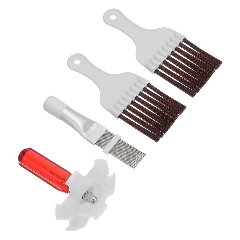 Air Conditioner Fin Comb, 4Pcs AC Coil Cleaner Stainless Steel Fin Comb Brush Fin Straightener Brush Condenser Coil Radiator for Unit Refrigerator