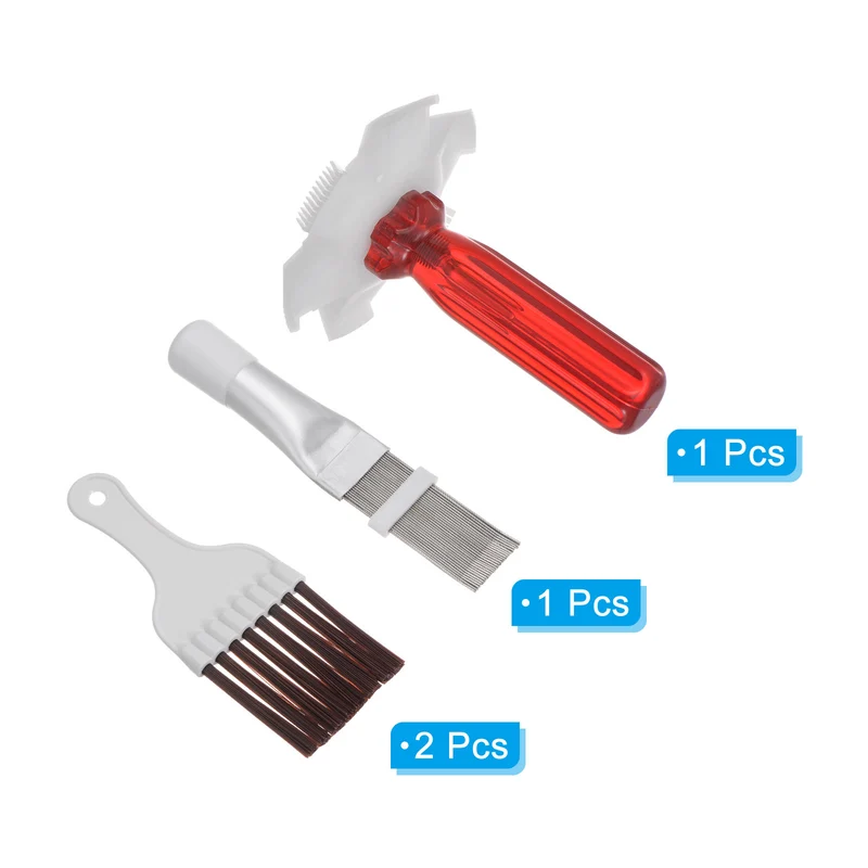Air Conditioner Fin Comb, 4Pcs AC Coil Cleaner Stainless Steel Fin Comb Brush Fin Straightener Brush Condenser Coil Radiator for Unit Refrigerator