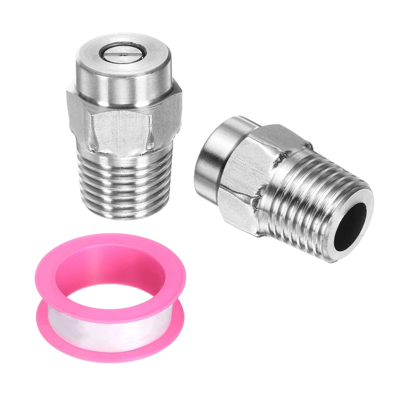 2pcs 25 Degree Surface Clean Tip 1/4 Inch NPT Male 2.5 Orifice Spray Nozzles