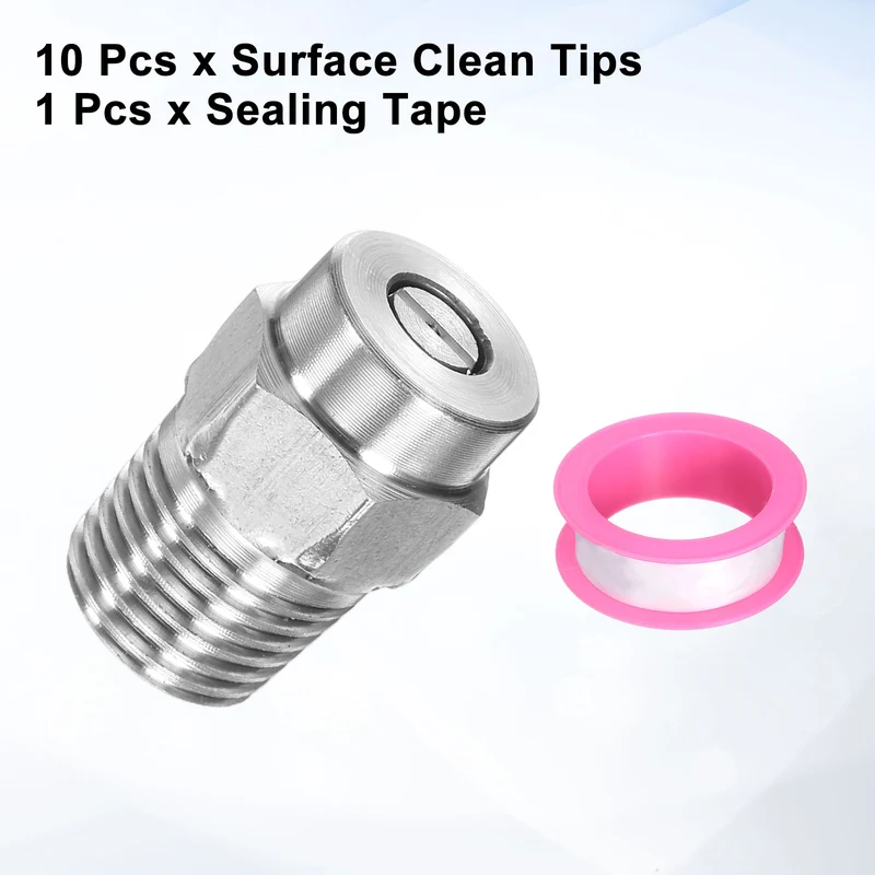 10pcs 25 Degree Surface Clean Tip 1/4 Inch NPT Male 2.5 Orifice Spray Nozzles