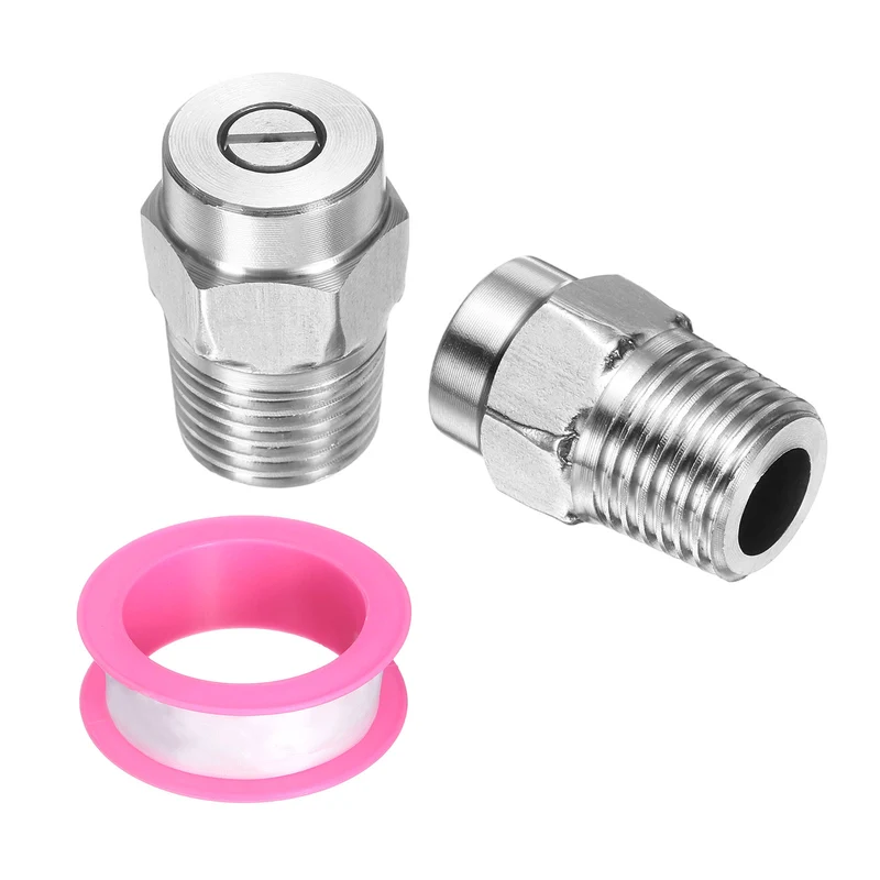 2pcs 40 Degree Surface Clean Tip 1/4 Inch NPT Male 2.5 Orifice Spray Nozzles
