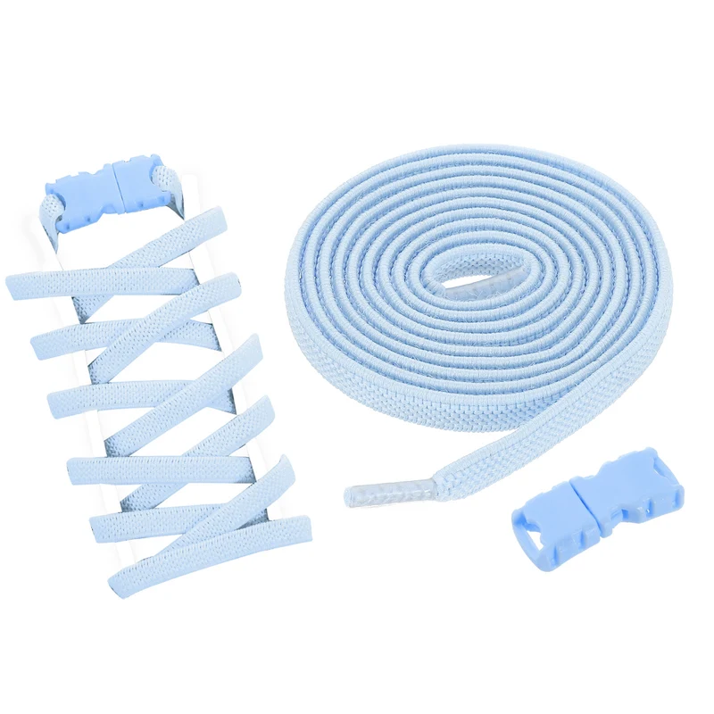 8 Pack Elastic Tieless Shoe Laces for Adults Sneakers, Coral Blue