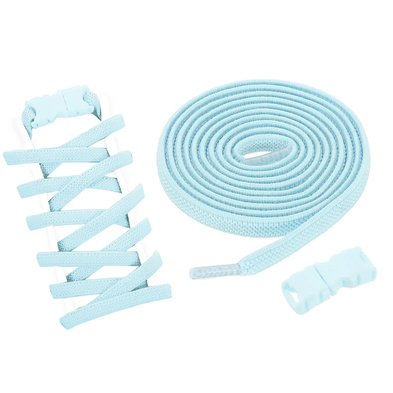 8 Pack Elastic Tieless Shoe Laces for Adults Sneakers, Light Blue