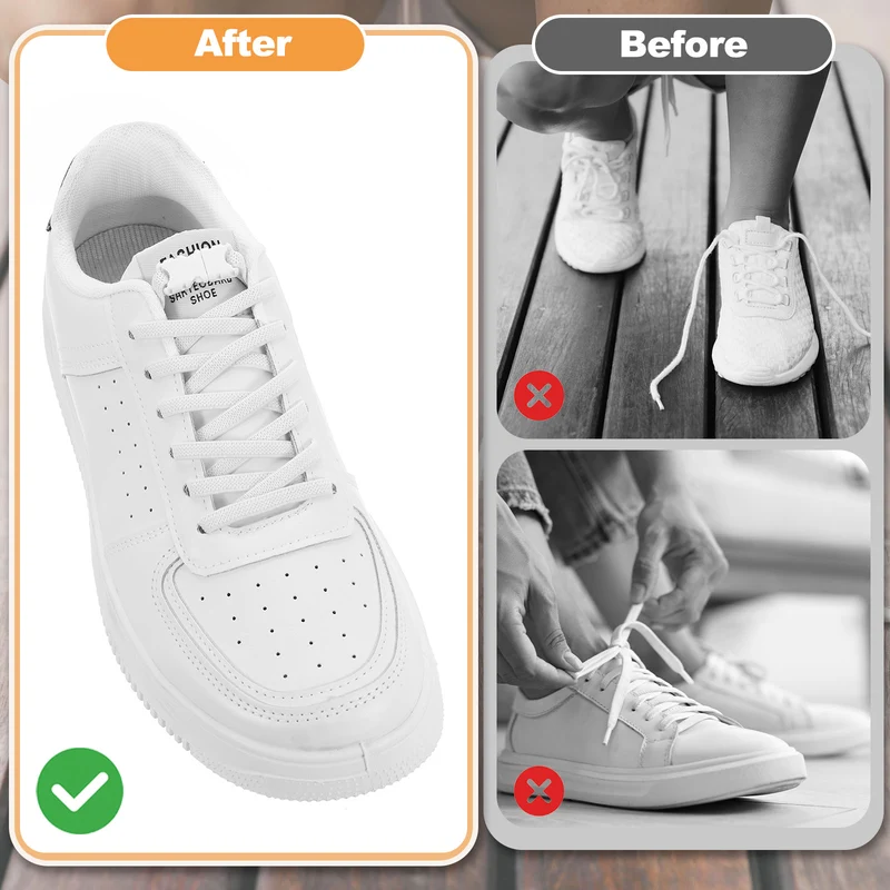 8 Pack Elastic Tieless Shoe Laces for Adults Sneakers, Light Blue