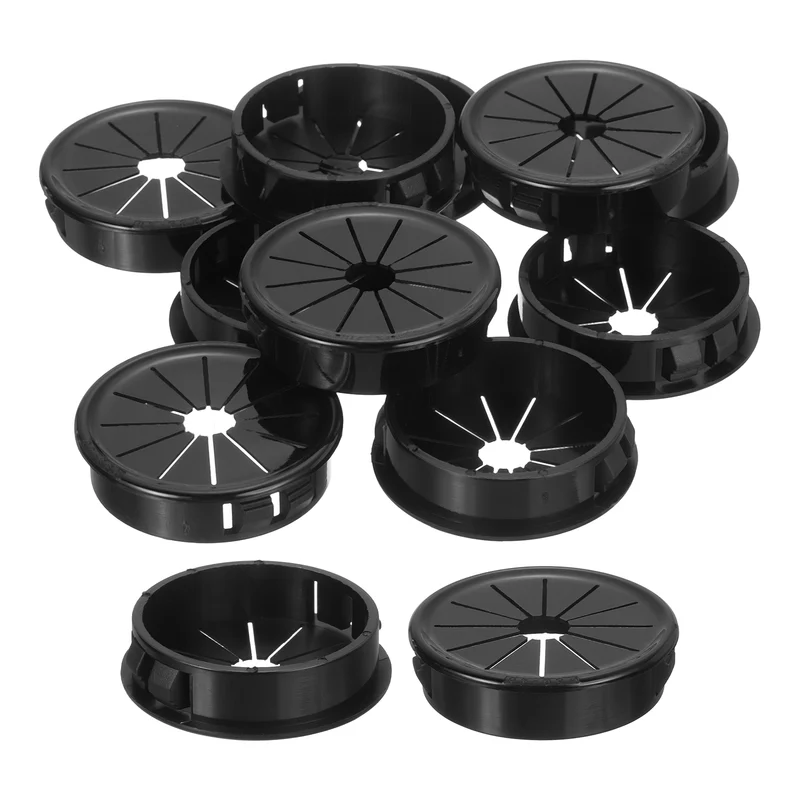 Snap Bushing Grommet 1.57"(40mm) Mount Dia, 10Pcs Nylon Bushing Grommet, Black