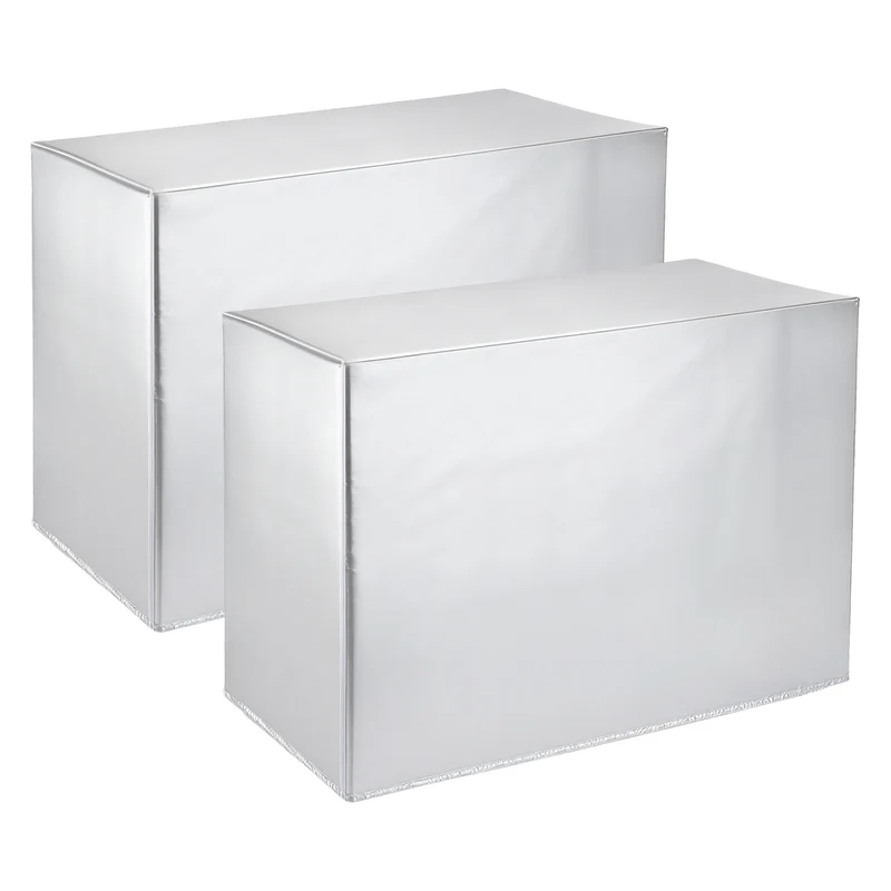 34 x 14 x 24 Inch Air Conditioner Cover, 2 Pcs AC Unit Protector, Silver
