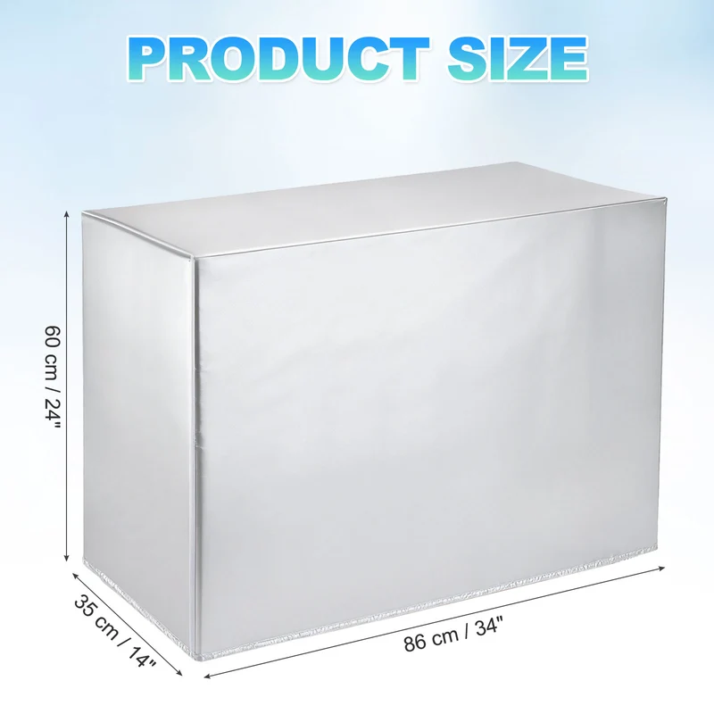 34 x 14 x 24 Inch Air Conditioner Cover, AC Unit Weatherproof Protector, Silver