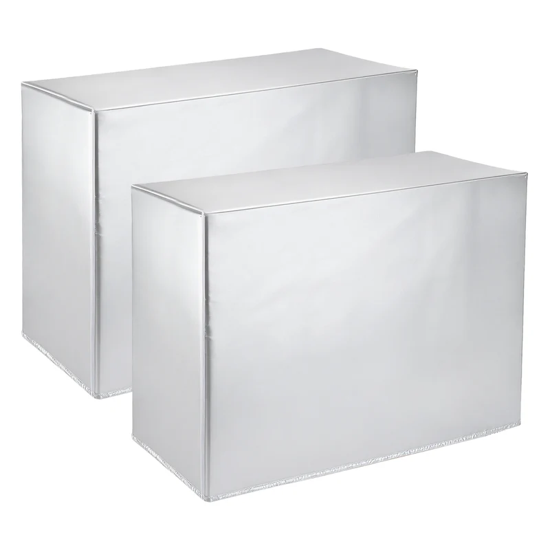 31 x 12 x 22 Inch Air Conditioner Cover, 2 Pcs AC Unit Protector, Silver