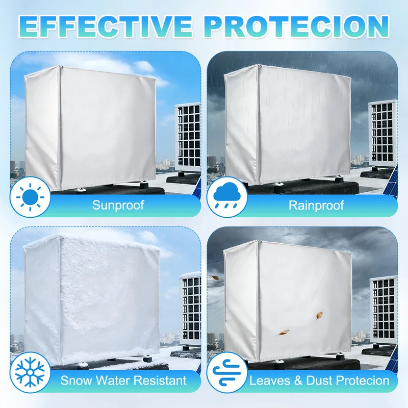31 x 12 x 22 Inch Air Conditioner Cover, AC Unit Weatherproof Protector, Silver