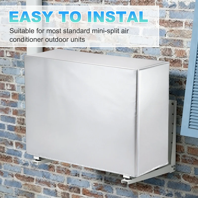 30 x 10 x 22 Inch Air Conditioner Cover, 2 Pcs AC Unit Protector, Silver