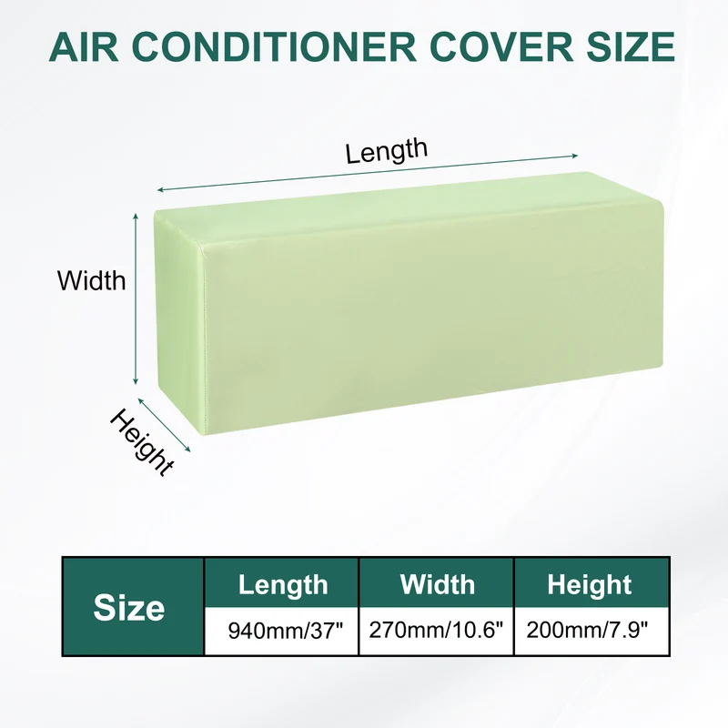 37 Inch Air Conditioner Cover, Indoor AC Cover Leather Dust-Proof Dust Covers for Wall-Mounted Split Air Conditioners, Green