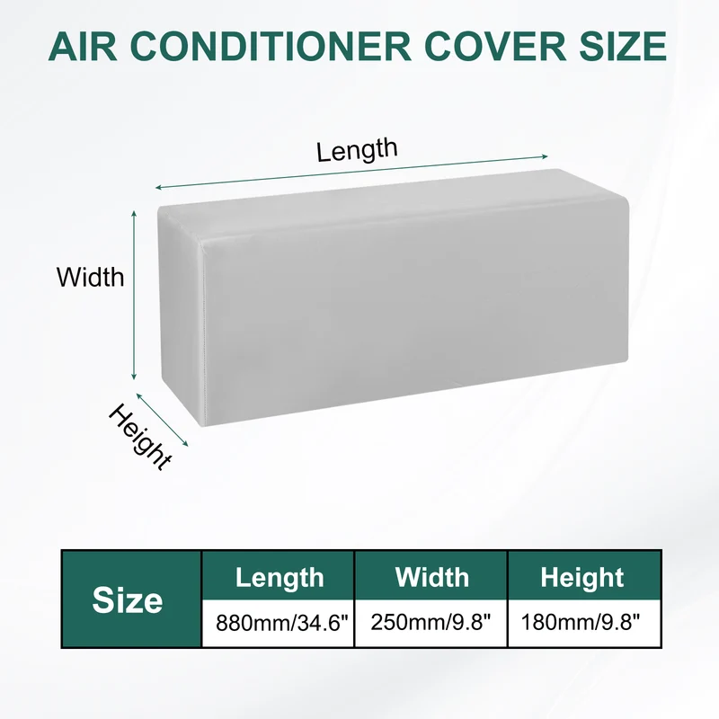 34.6" Air Conditioner Cover, Indoor AC Cover Leather Dust Covers, Grey