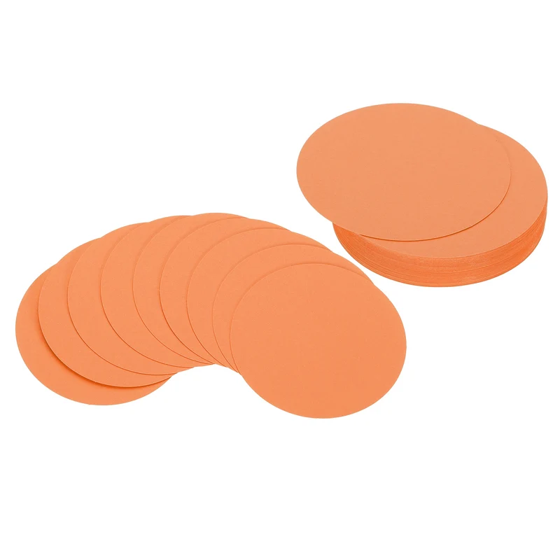 5inch Circle Card Stock, 50Pcs Cutouts Paper Thick Cardstock Coaster Orange