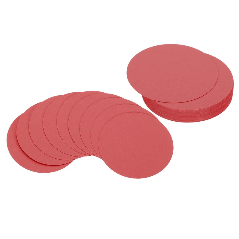 5inch Circle Card Stock, 50Pcs Cutouts Paper Thick Cardstock Coaster Red