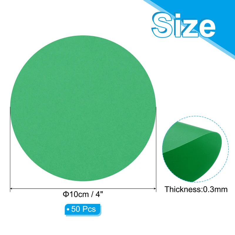 4inch Circle Card Stock, 50Pcs Cutouts Paper Thick Cardstock Coaster Dark Green
