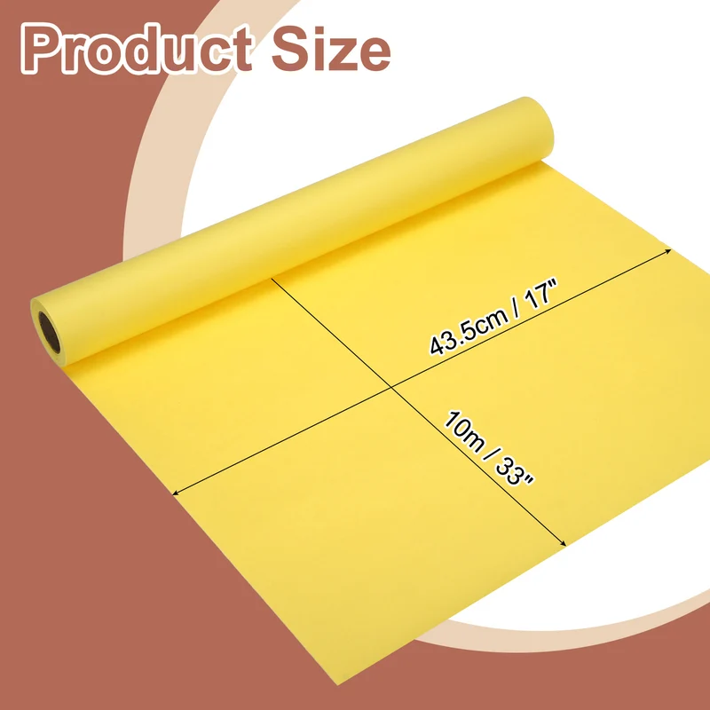 Easel Paper Roll, 17 Inch x 33 ft Yellow Wrapping Paper Roll