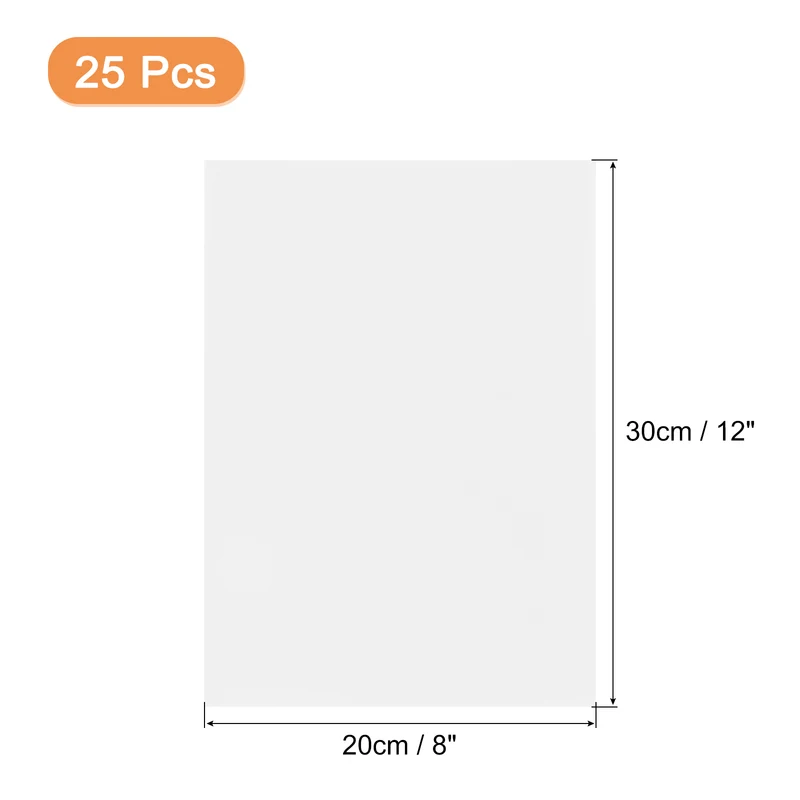 25 Sheets 8"x12" Colored Sticker Paper Printable 250gsm, White Matte
